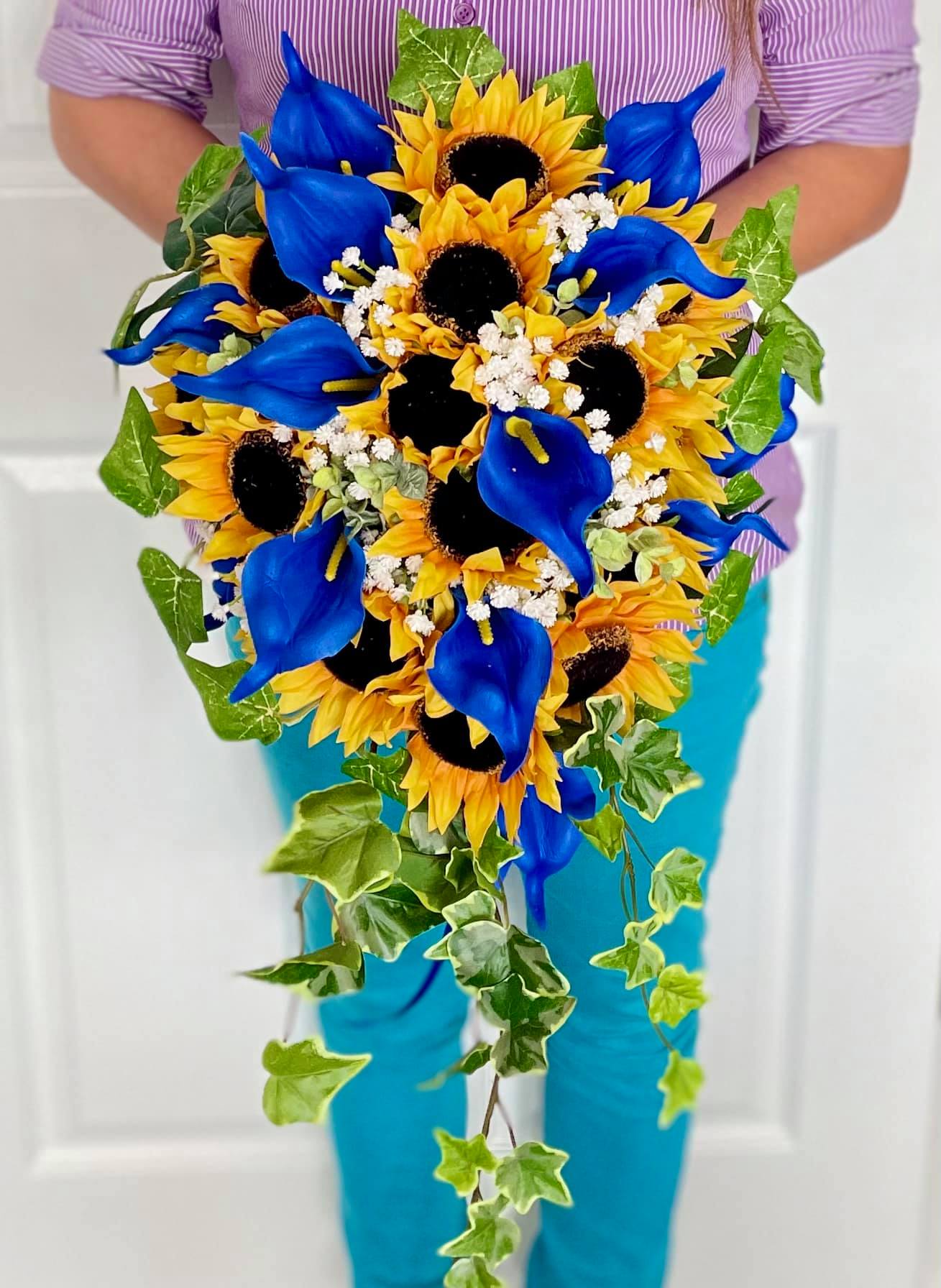 Katy Sunflower Royal Blue Bundle J & S Floral Katy Sunflower Royal Blue Bundle J & S Floral