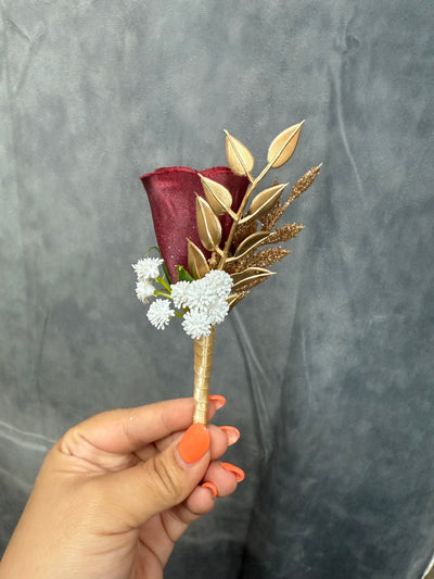 Ann Burgundy white rose gold wedding bundle