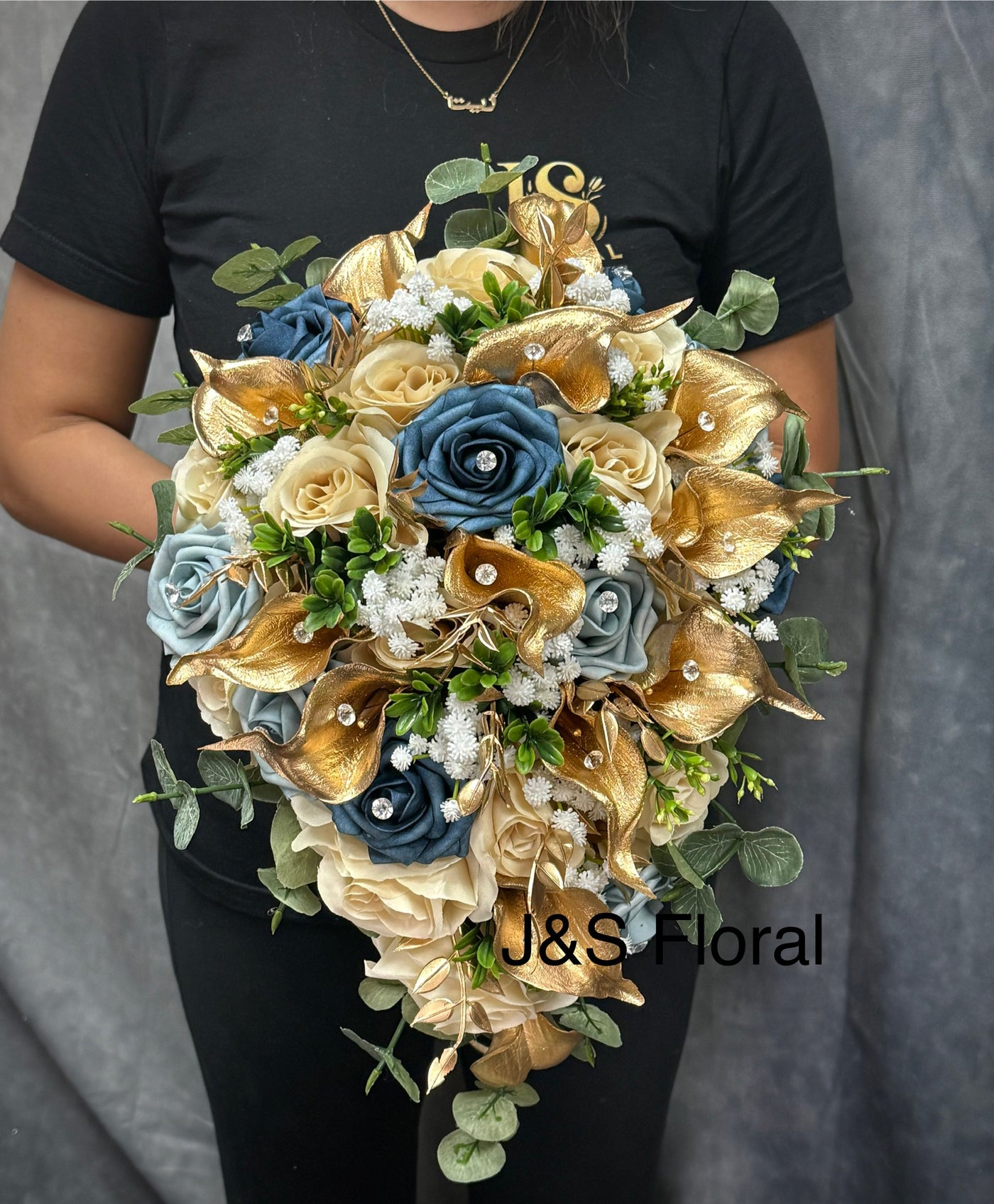 Lily Dusty Blue Ivory Gold Bundle