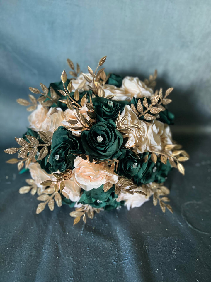 Sofia Emerald Green Champagne Gold Bundle – J & S Floral