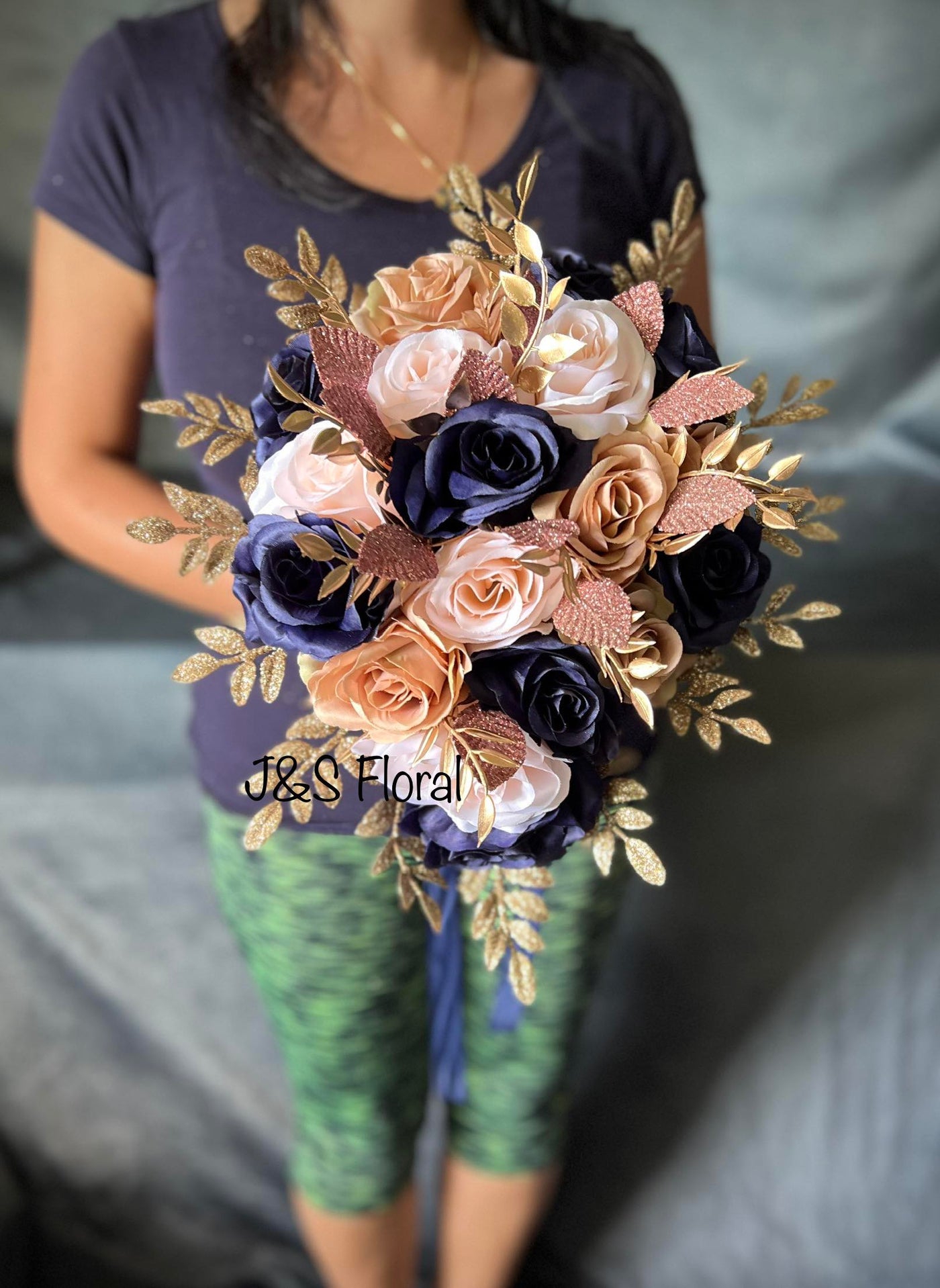 navy blue and rose gold wedding dress Wedding Rose Gold And Navy Blue Prom ALEXANDRA Navy Gold Glitter Ball Gown Formal Dress