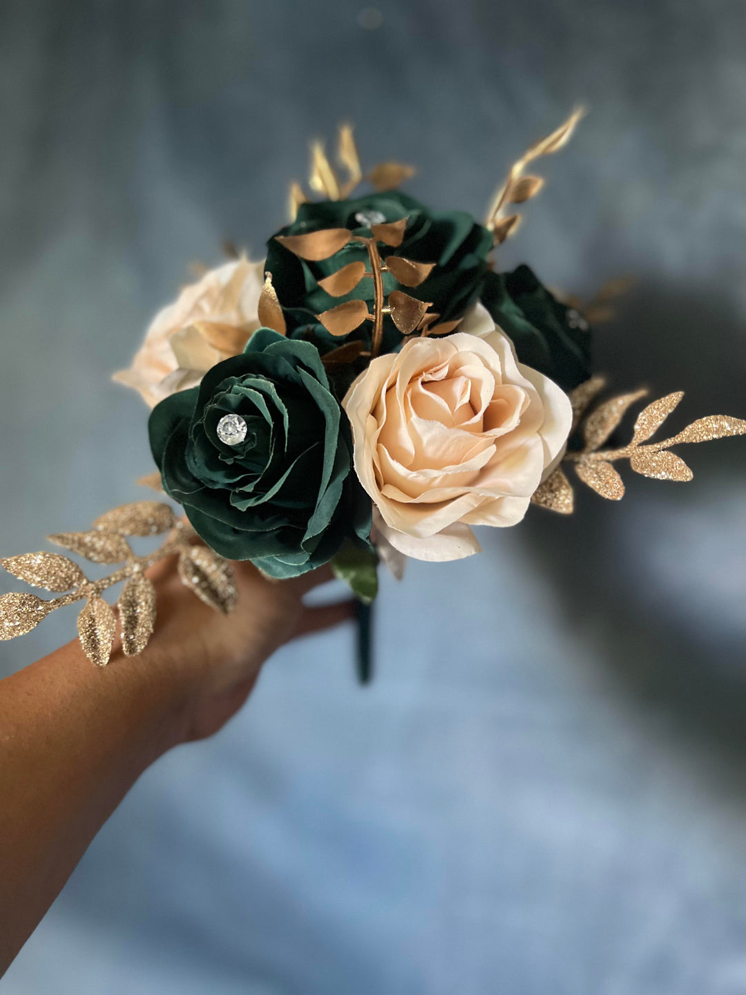 Sofia Emerald Green Champagne Gold Bundle  J & S Floral