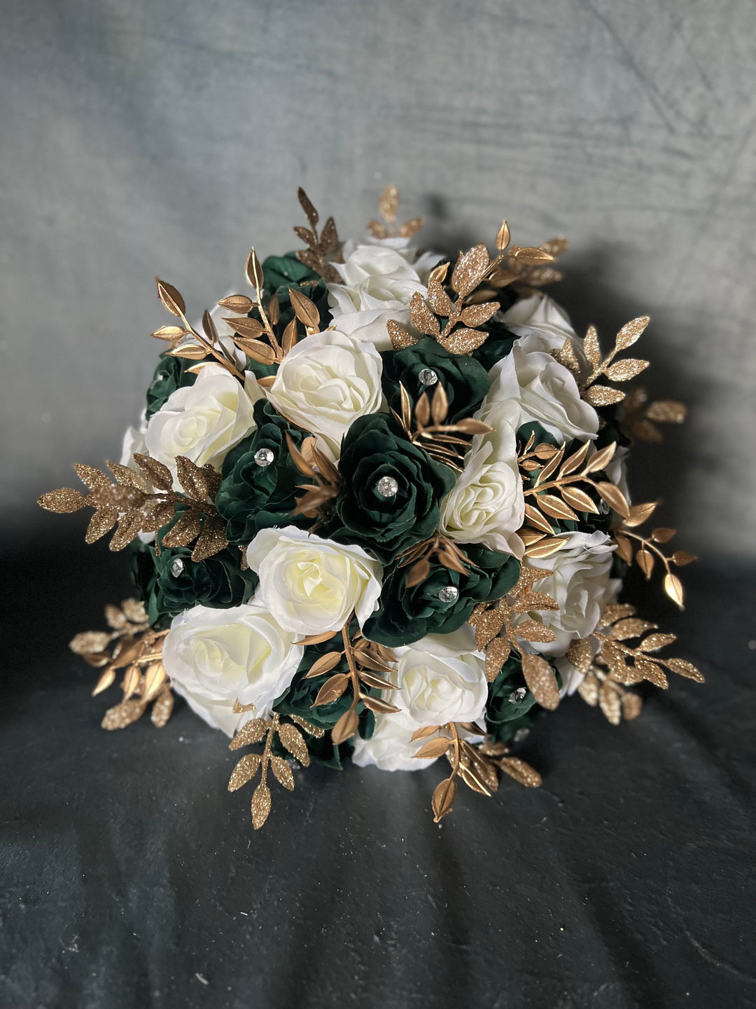 Gloria Gold Emerald Green White Bundle J & S Floral Gloria Gold Emerald Green White Bundle J & S Floral