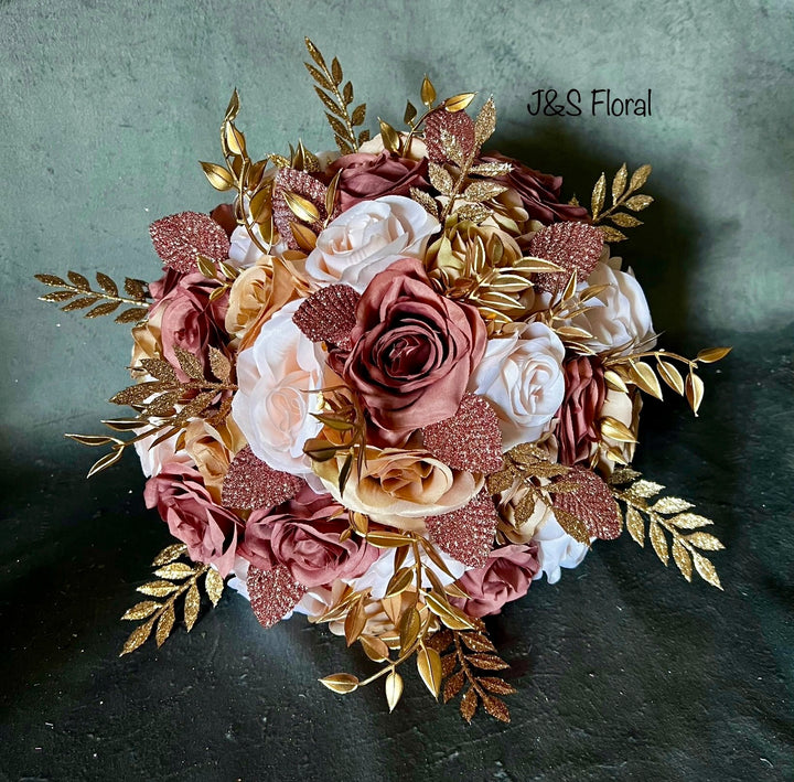 Sophia Dusty Rose Blush Rose gold Bundle J & S Floral Sophia Dusty Rose Blush Rose gold Bundle J & S Floral