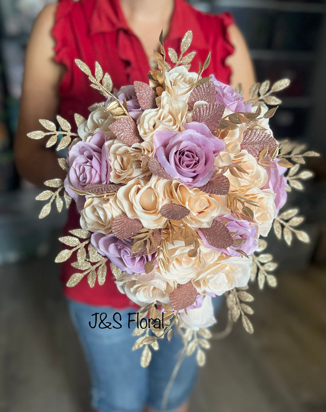 Gigi Rose gold Lavender Champagne gold Bouquet – J & S Floral