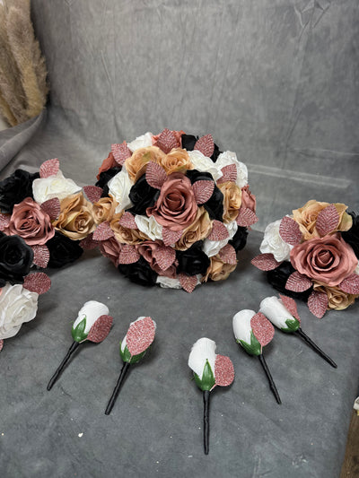 Mirola dusty rose , white , black and rose gold wedding bundle