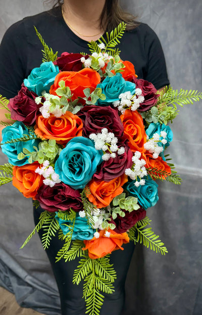 Joyce Burgundy Turquoise orange wedding bundle