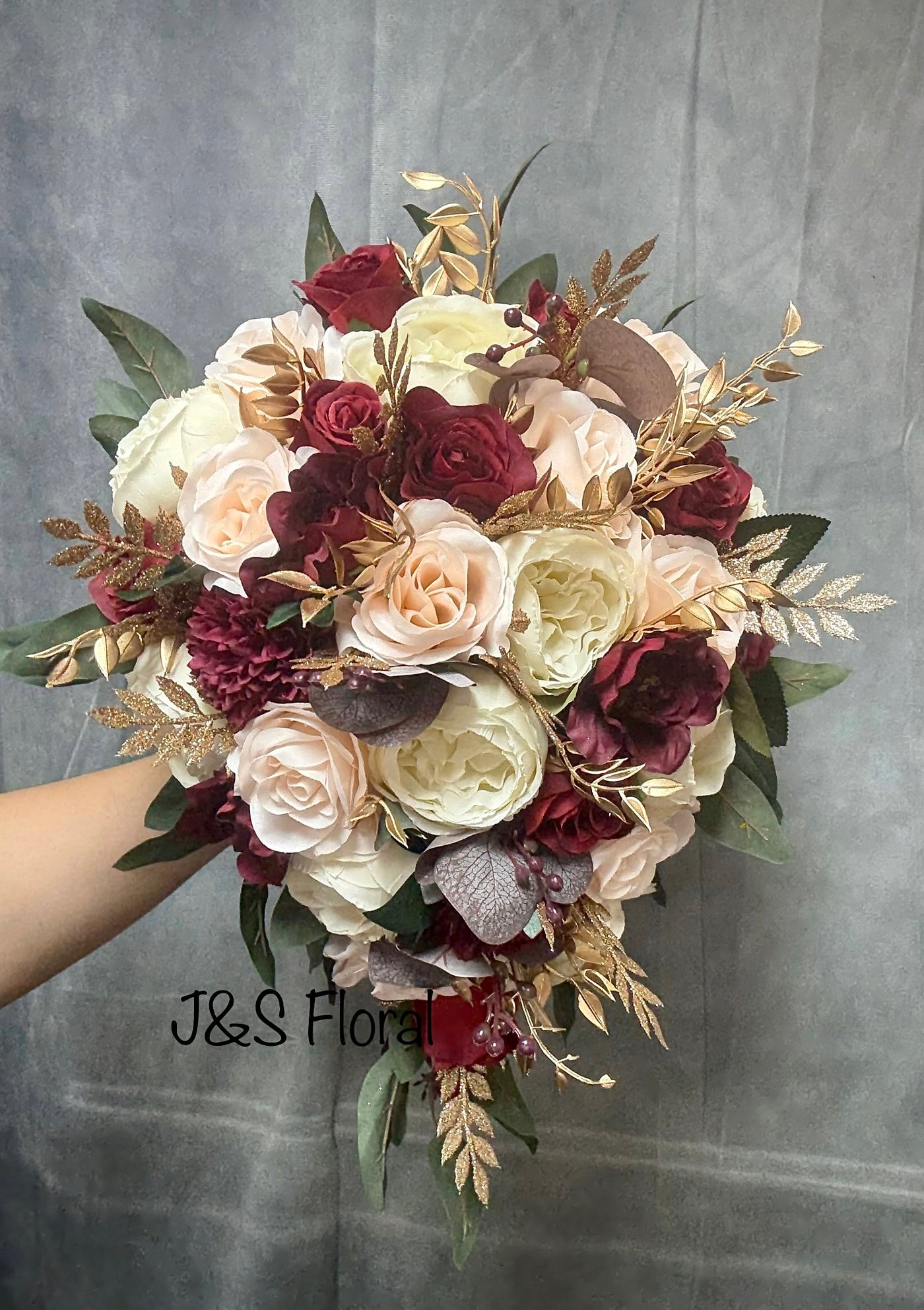 Linda Burgundy Blush Cream Gold Bundle – J & S Floral