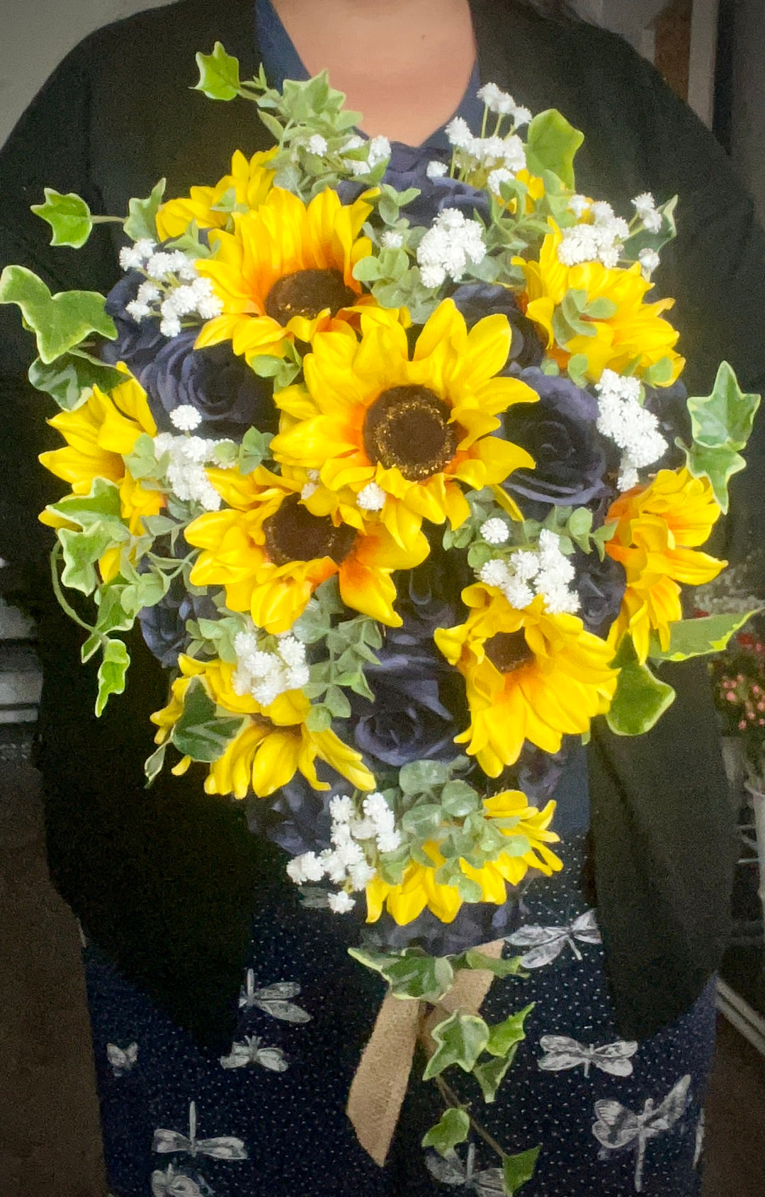 Angelia Sunflower Navy Bundle J & S Floral Angelia Sunflower Navy Bundle J & S Floral