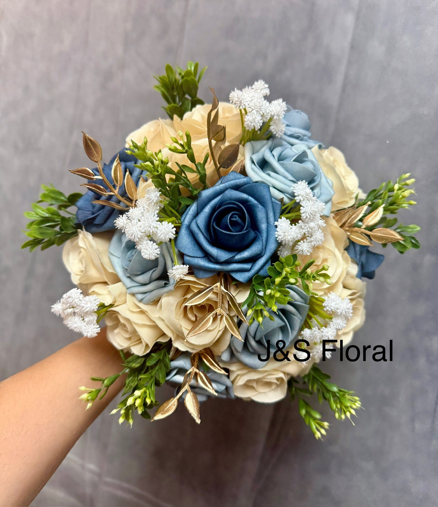 Lily Dusty Blue Ivory Gold Bundle