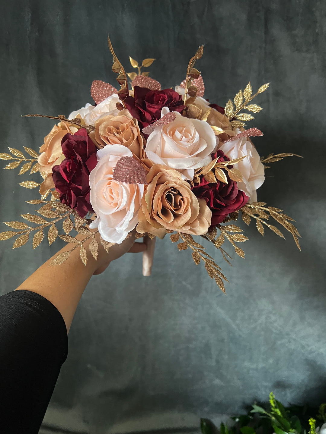 Glam Burgundy Blush Rosegold Bundle – J & S Floral