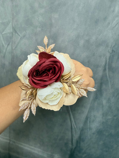 Ann Burgundy white rose gold wedding bundle