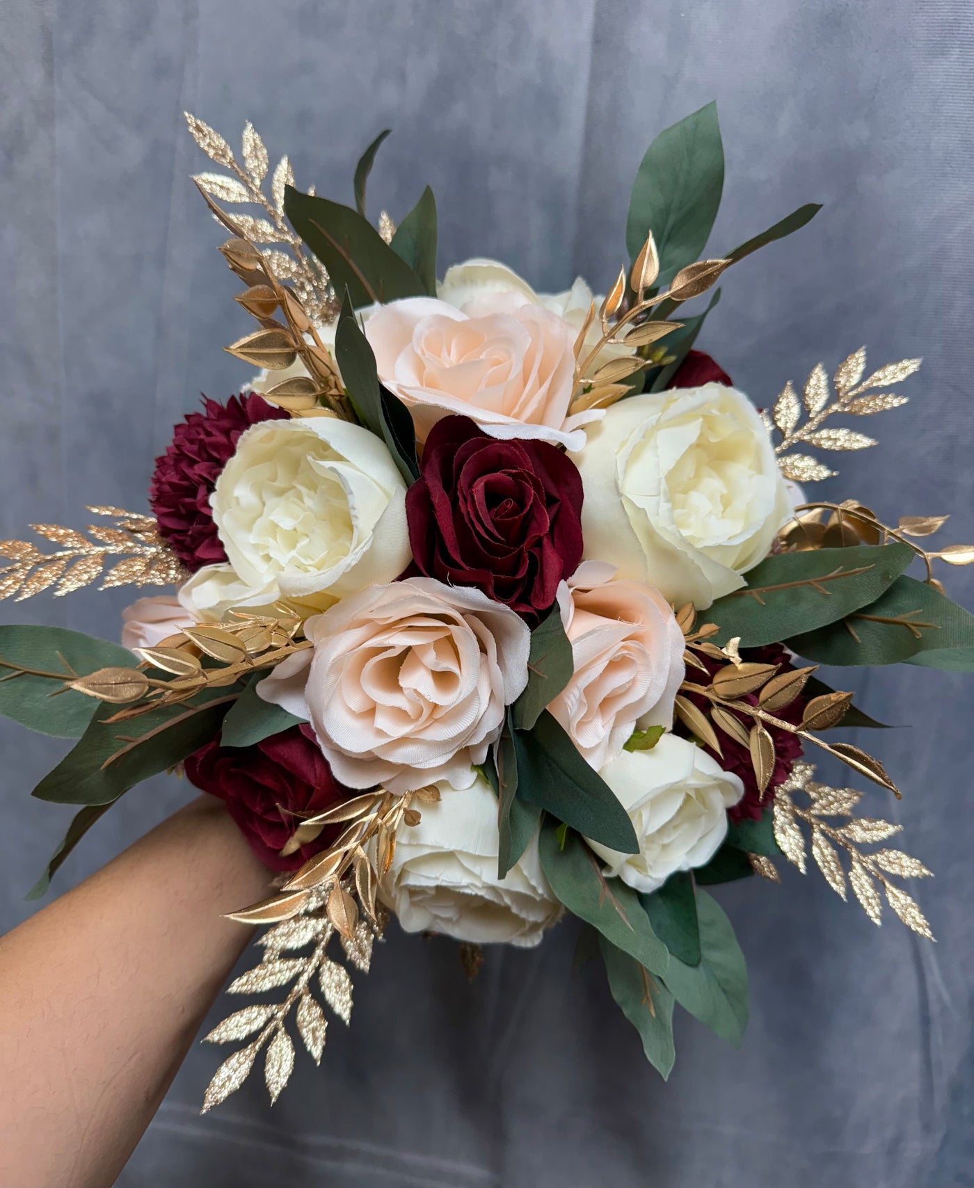 Linda Burgundy Blush Cream Gold Bundle
