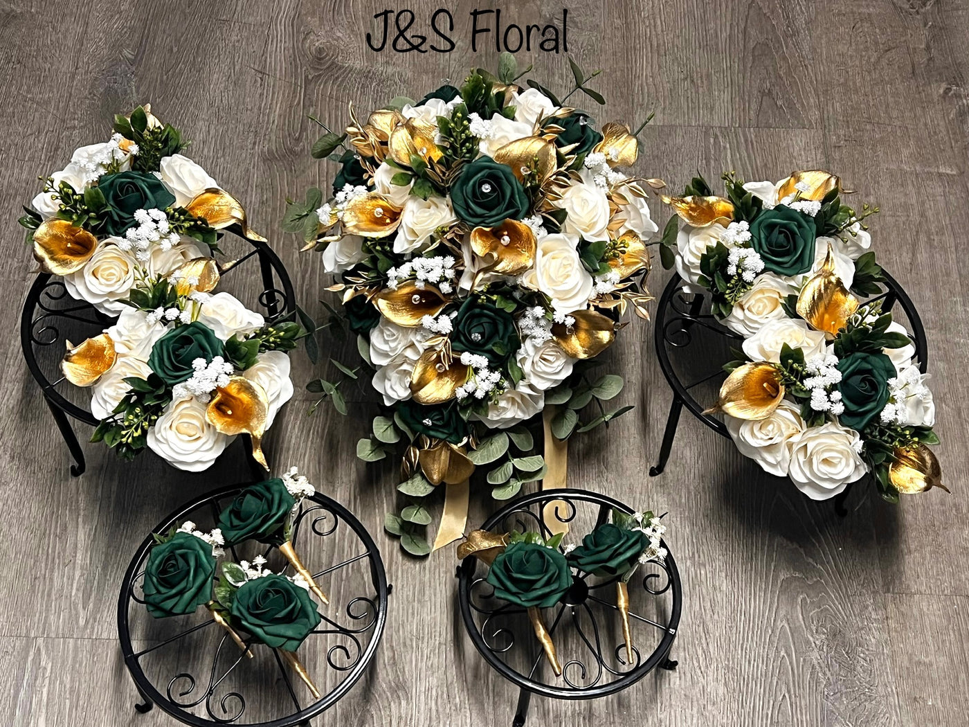 Jasmine Gold Emerald Green Ivory Bundle