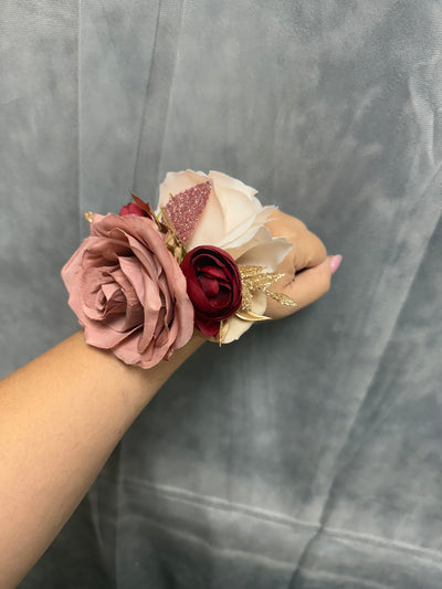 Carla Burgundy Dusty Rose Blush RoseGold Bouquet