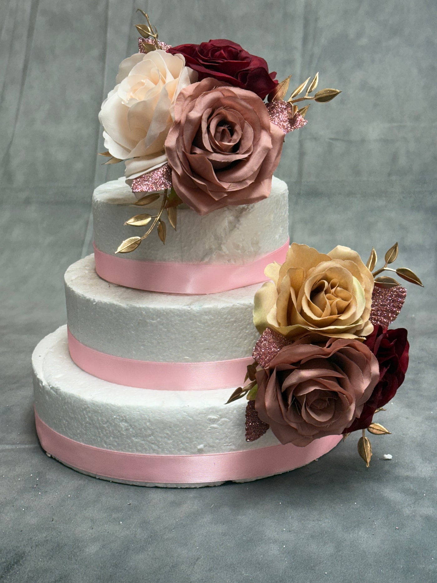 Carla Burgundy Dusty Rose Blush RoseGold Bouquet
