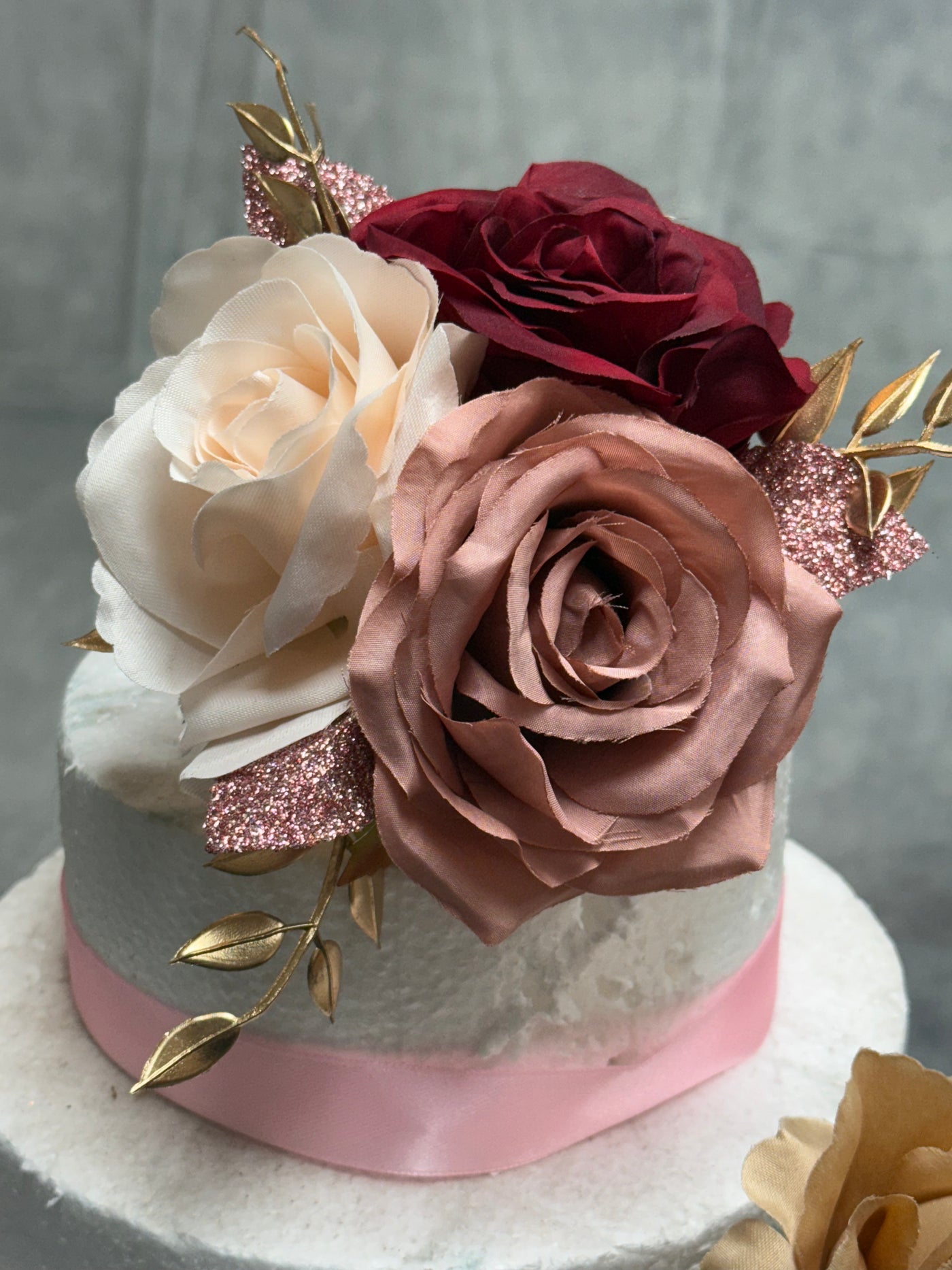 Carla Burgundy Dusty Rose Blush RoseGold Bouquet