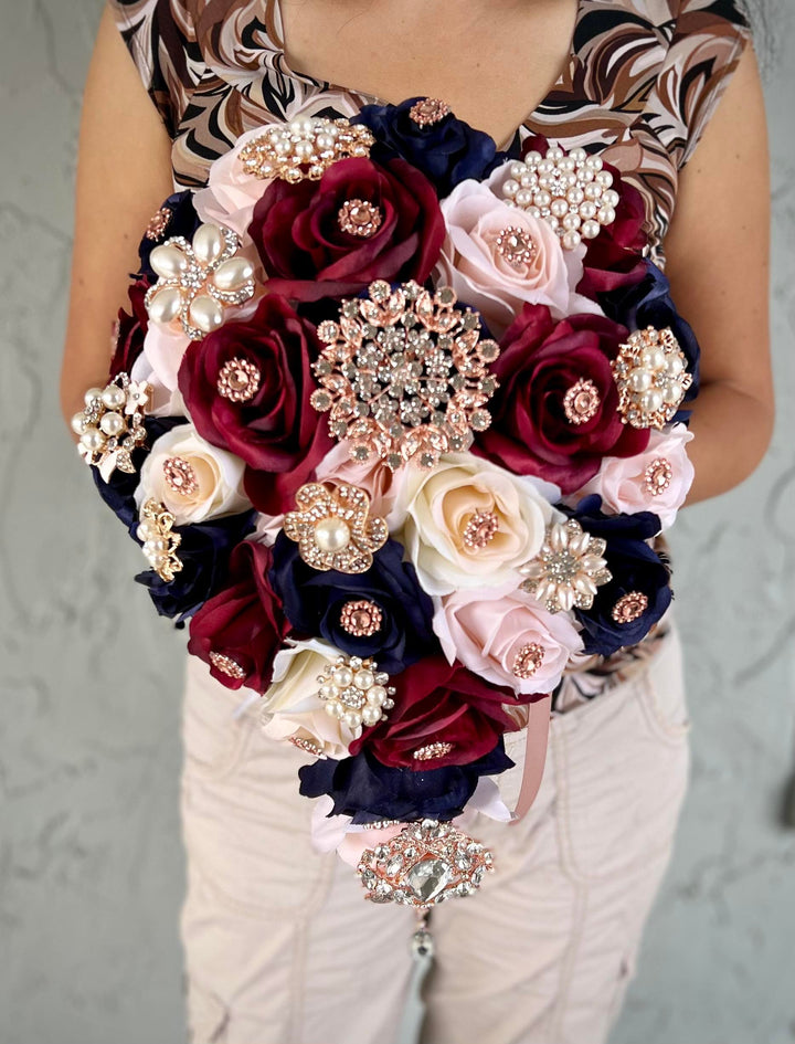 Baindu Burgundy Rosegold Navy Blush Bundle – J & S Floral