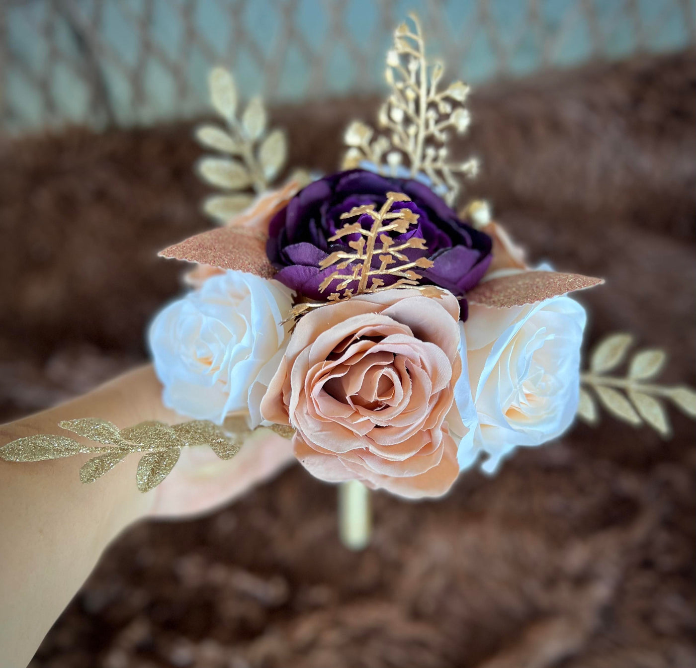Kelisha Purple Ivory Rosegold Bundle
