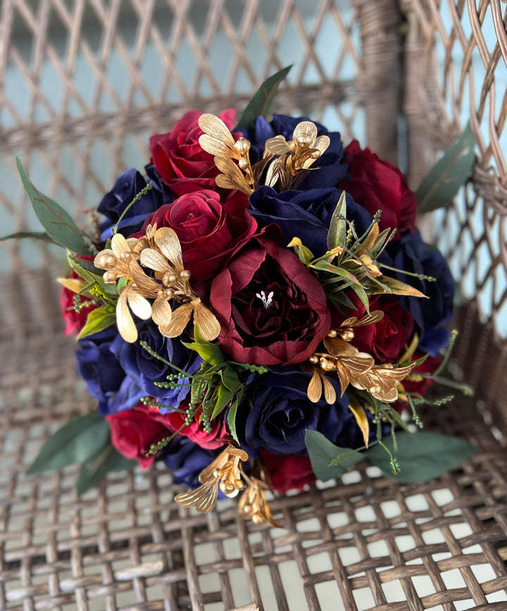 Meghan Dramatic Navy Burgundy Gold Bundle – J & S Floral