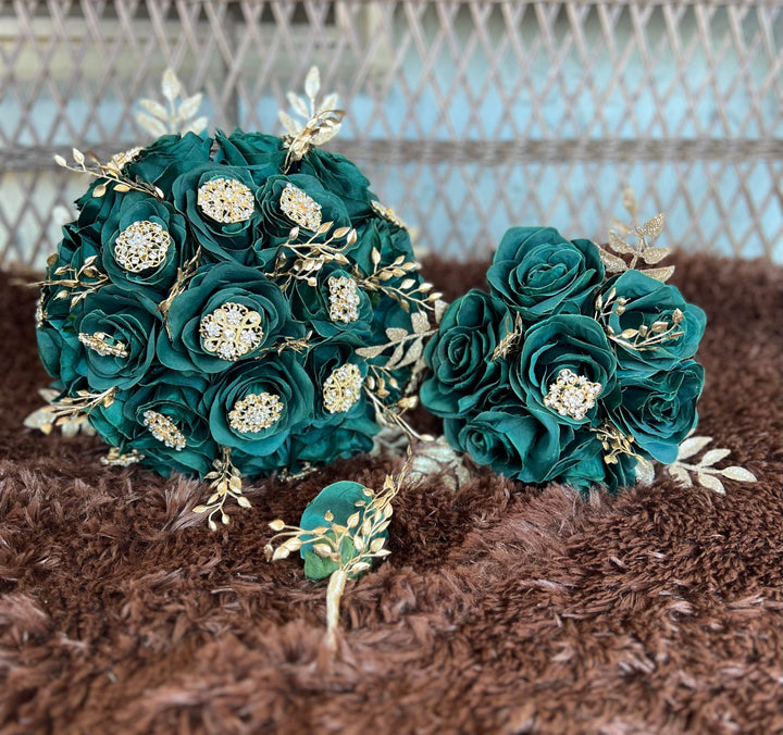 sachin and babi light blue dress Kelly Emerald Green Gold Bundle – J & S Floral