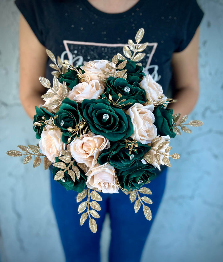 Sofia Emerald Green Champagne Gold Bundle