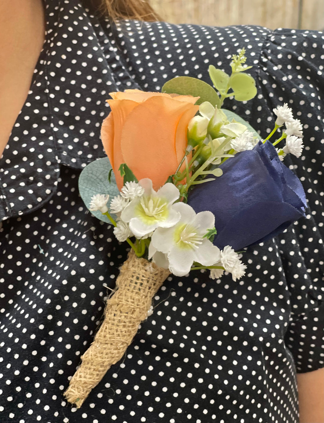Kate Navy Blue Peach Bundle J & S Floral Kate Navy Blue Peach Bundle J & S Floral