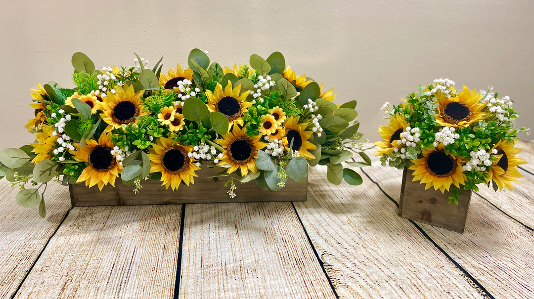 Sunflowers Wooden Box Arrangement – J & S Floral