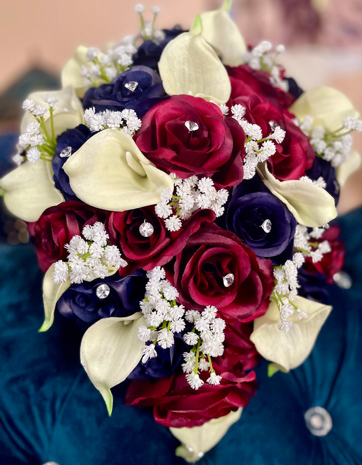 navy bridesmaid dress with burgundy flowers Shamanda Cream Bundle – J & S Floral Navy Blue Dresses - SID-KARMEN This Burgundy Navy Blue Size for girl:18 - 24 months