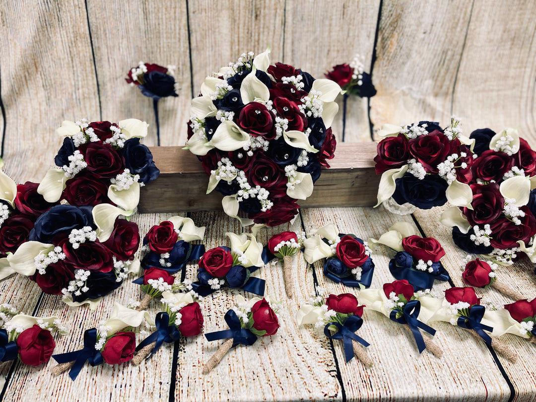 Shamanda Navy Burgundy Cream Bundle – J & S Floral