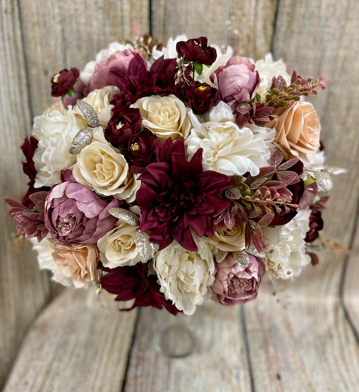Emma Mauve Burgundy RoseGold Ivory Bundle – J & S Floral