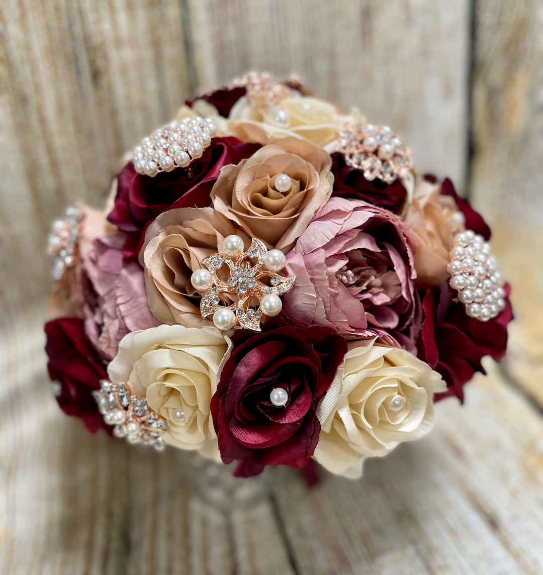 Emma Mauve Burgundy RoseGold Ivory Bundle – J & S Floral