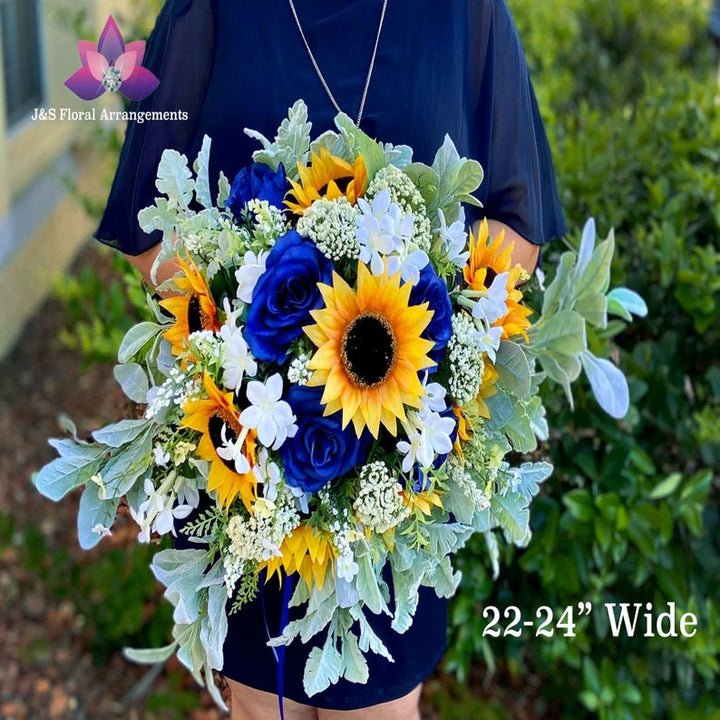 Isabel Boho Sunflower Royal Blue Bundle J S Floral