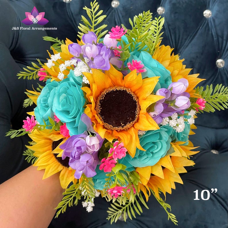 Tanika Sunflower Aqua Purple Bundle – J & S Floral
